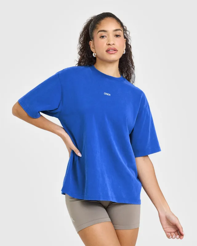 Raising The Bar Oversized Washed T-Shirt | Cobalt Blue sold by Oner Active