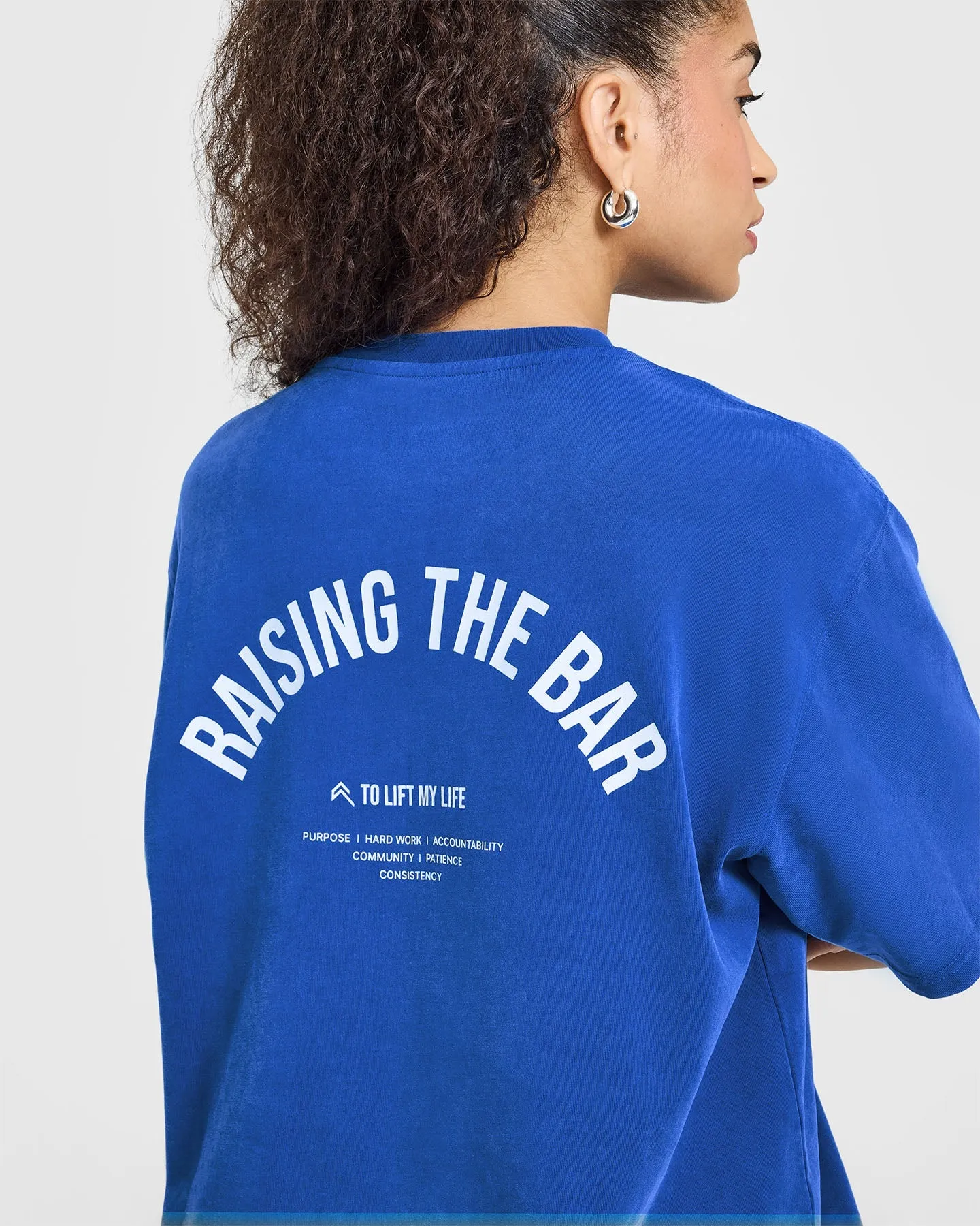 Raising The Bar Oversized Washed T-Shirt | Cobalt Blue sold by Oner Active product image thumbnail 5