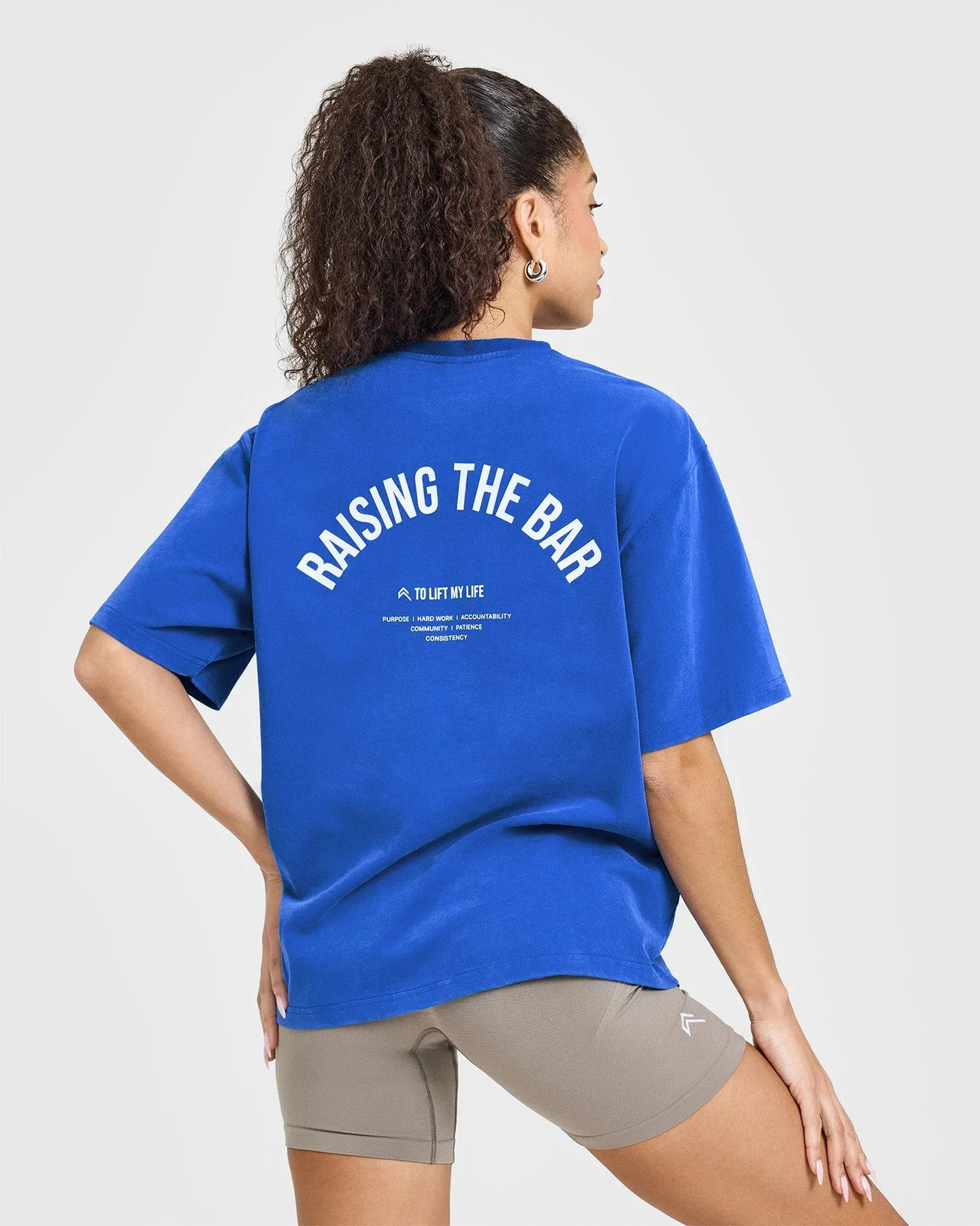 Raising The Bar Oversized Washed T-Shirt | Cobalt Blue sold by Oner Active product image thumbnail 2