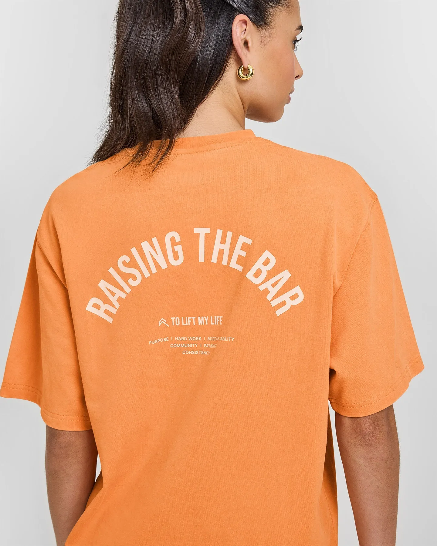 Raising The Bar Oversized Washed T-Shirt | Apricot Orange sold by Oner Active product image thumbnail 4