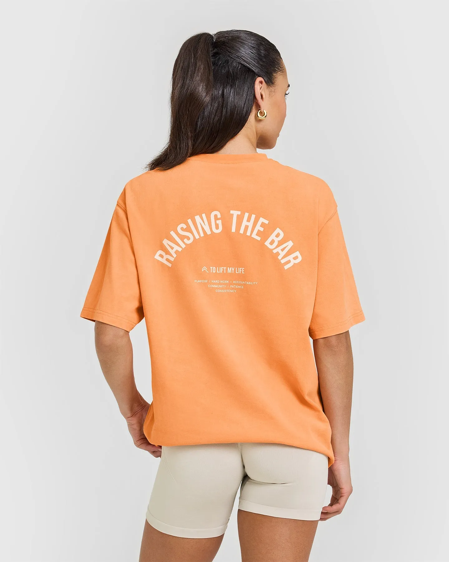 Raising The Bar Oversized Washed T-Shirt | Apricot Orange sold by Oner Active product image thumbnail 2