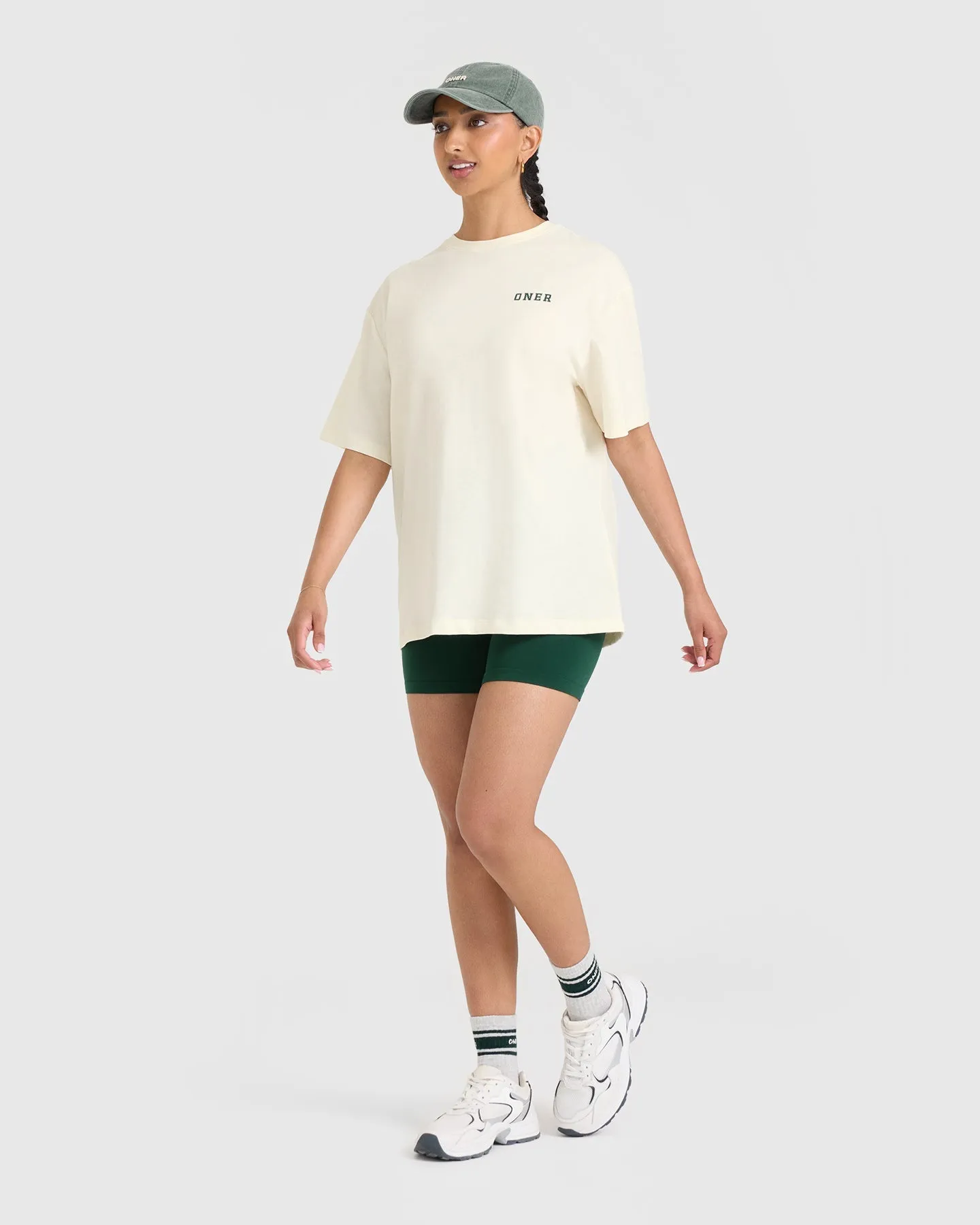 Classic Oversized Lightweight T-Shirt with Printed Logo | Off White sold by Oner Active product image thumbnail 3