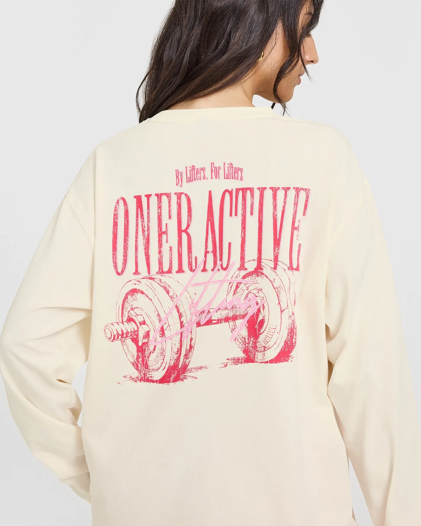 Oner Graphic Washed Long Sleeve Top | Off White sold by Oner Active product image thumbnail 4