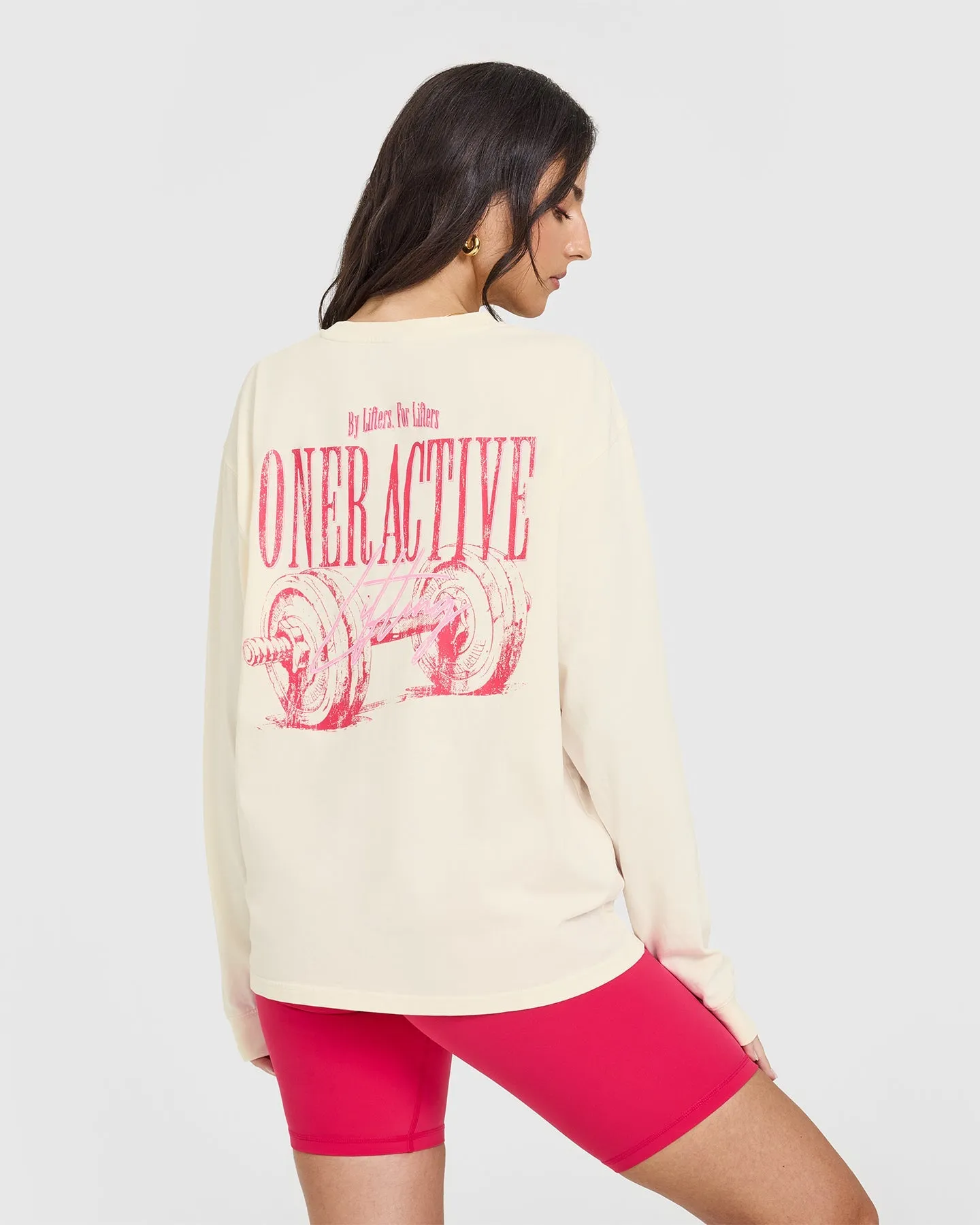 Oner Graphic Washed Long Sleeve Top | Off White sold by Oner Active product image thumbnail 2