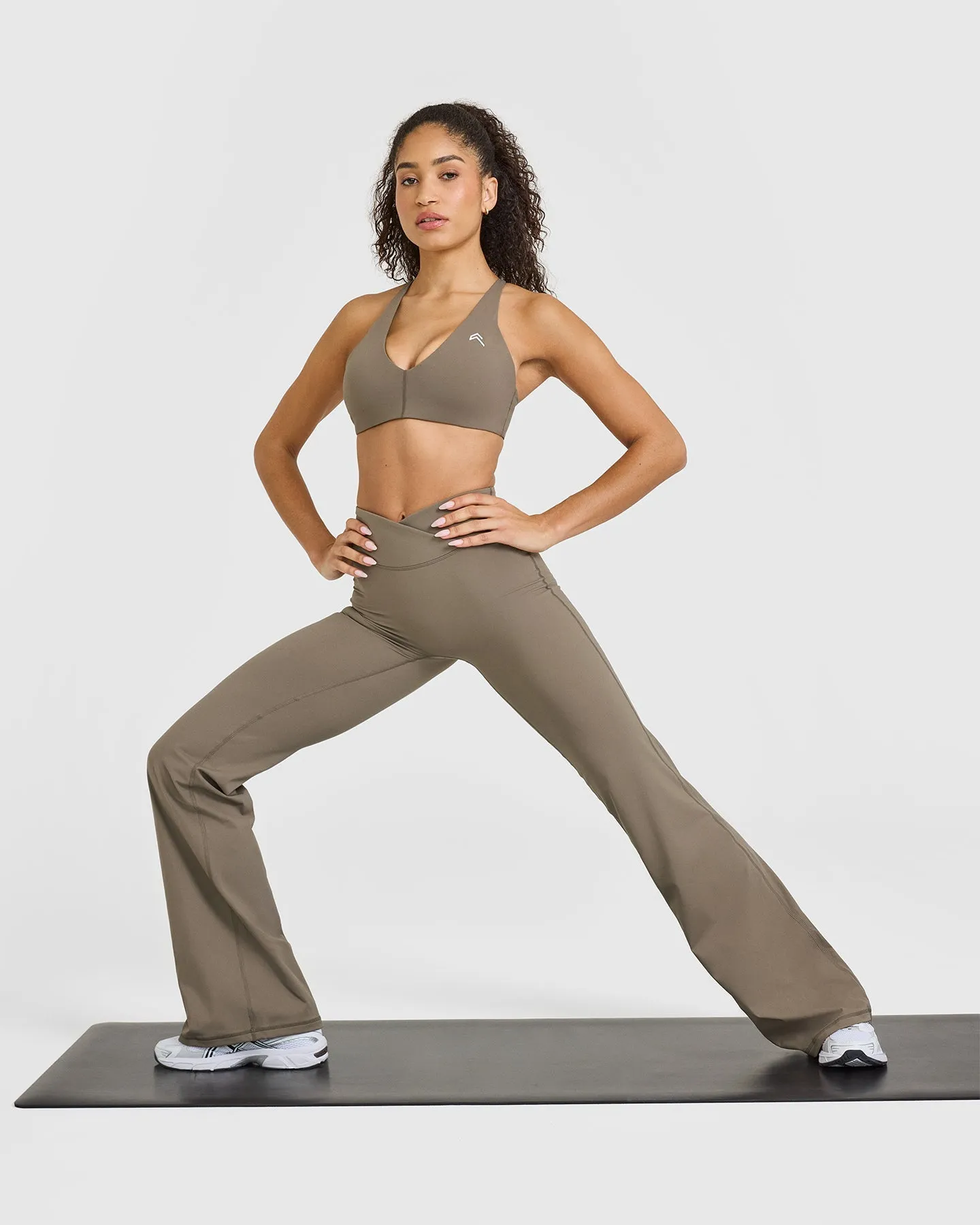Unified Wrap Flared Bottoms | Moss Brown sold by Oner Active product image thumbnail 3