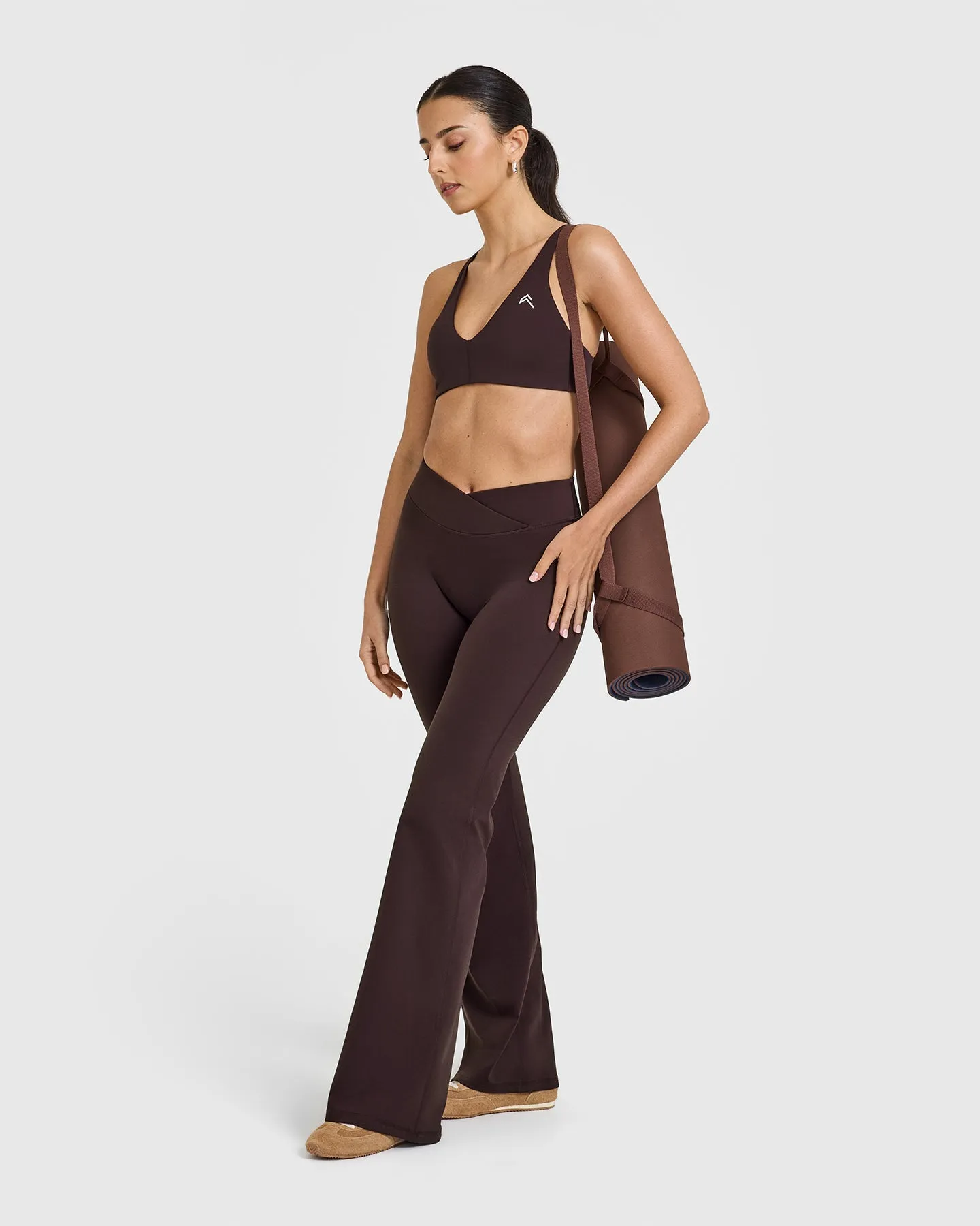 Unified Wrap Flared Bottoms | Plum Brown sold by Oner Active product image thumbnail 3