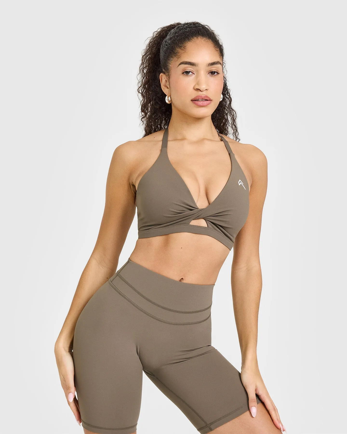 Unified Twist Sports Bra | Moss Brown sold by Oner Active