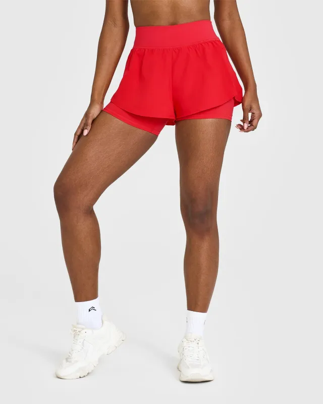 Unified Double Layer Shorts 5" | Muscle Mommy Red sold by Oner Active