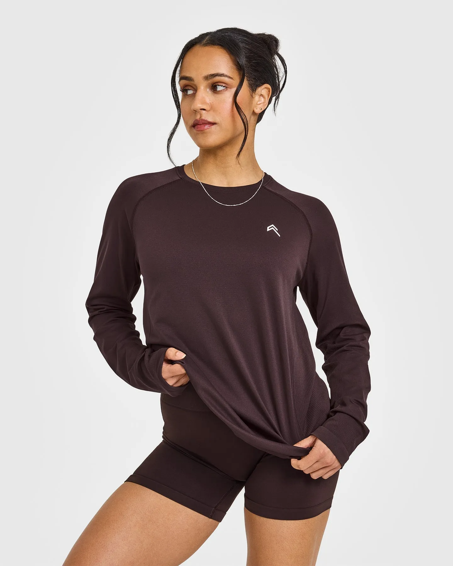 Go To Seamless Loose Long Sleeve Top | Plum Brown sold by Oner Active