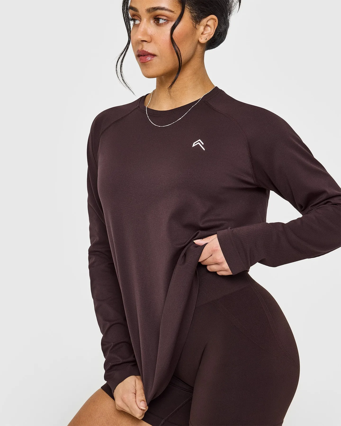 Go To Seamless Loose Long Sleeve Top | Plum Brown sold by Oner Active product image thumbnail 5