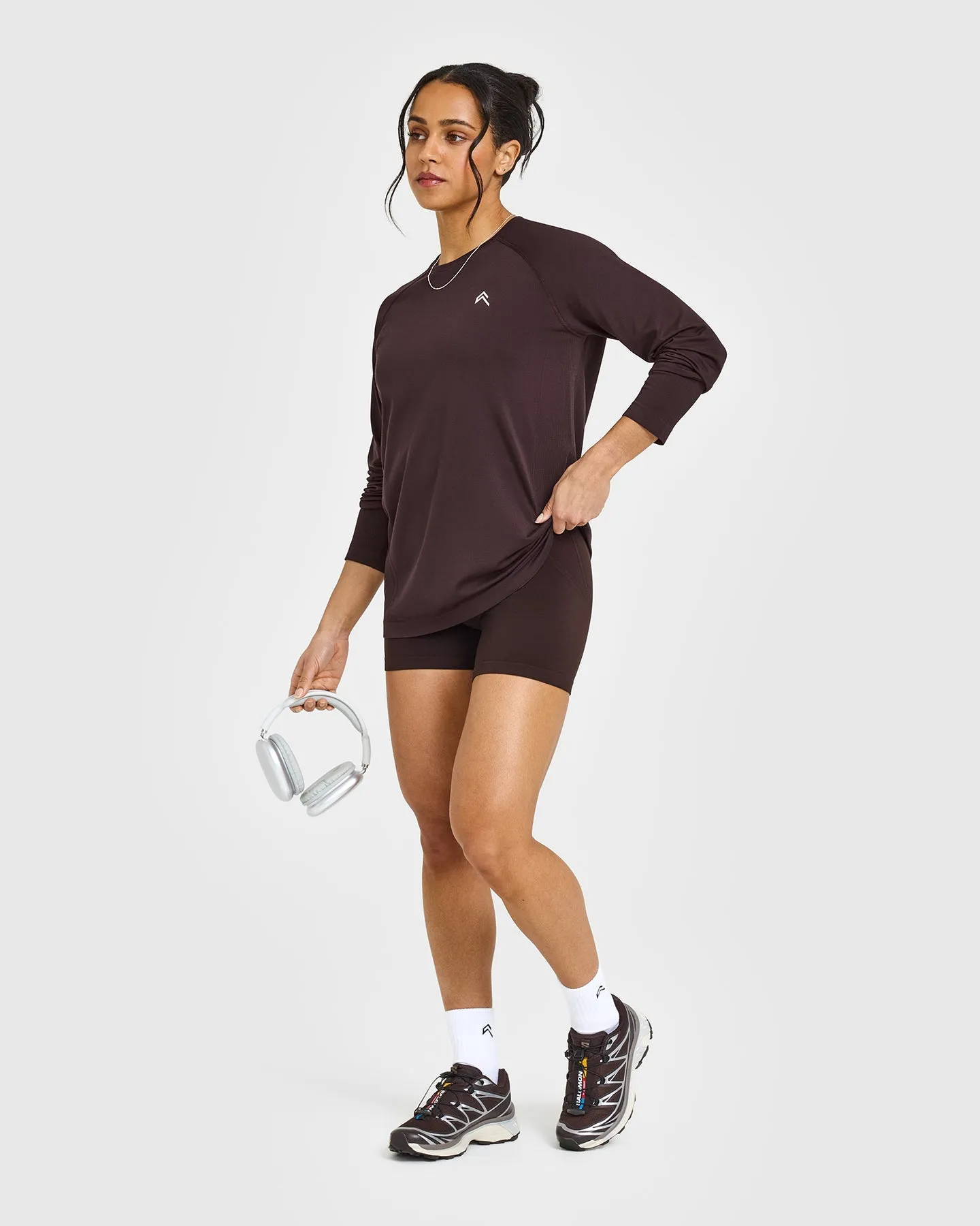 Go To Seamless Loose Long Sleeve Top | Plum Brown sold by Oner Active product image thumbnail 2