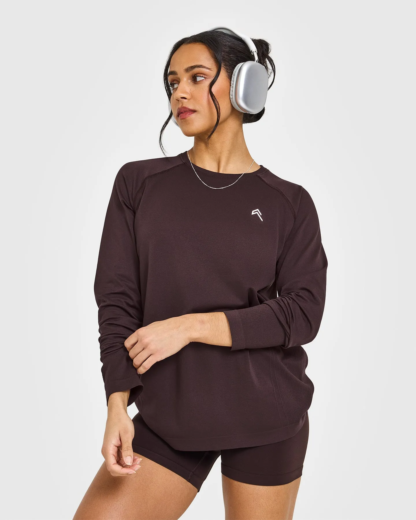 Go To Seamless Loose Long Sleeve Top | Plum Brown sold by Oner Active product image thumbnail 3