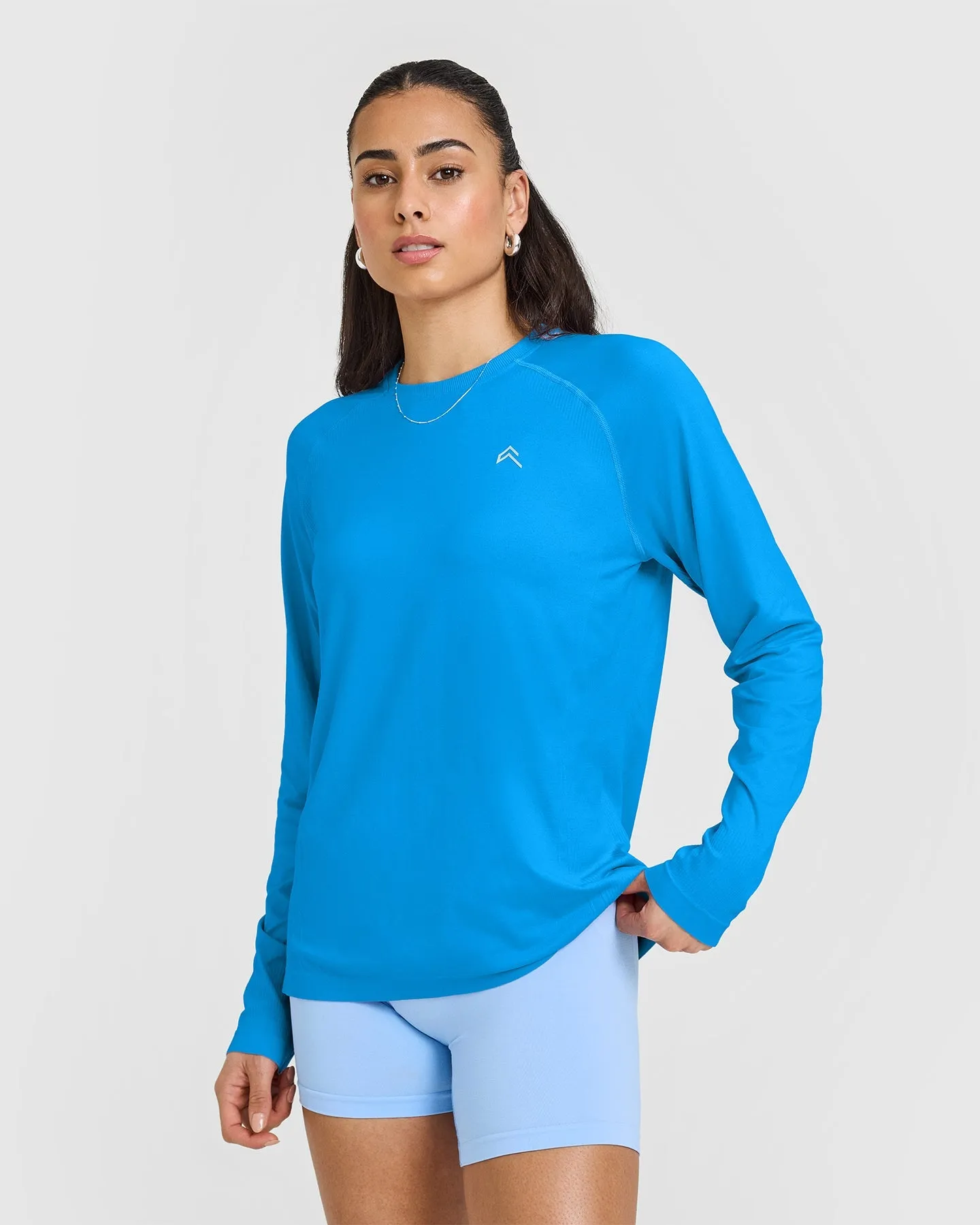 Go To Seamless Loose Long Sleeve Top | Tropical Blue sold by Oner Active
