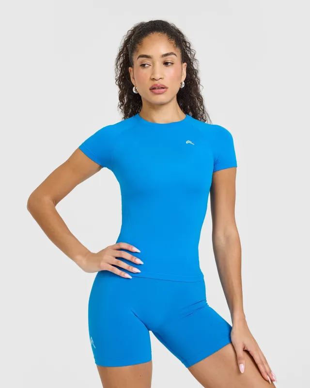 Go To Seamless Fitted Top | Tropical Blue made by Oner Active