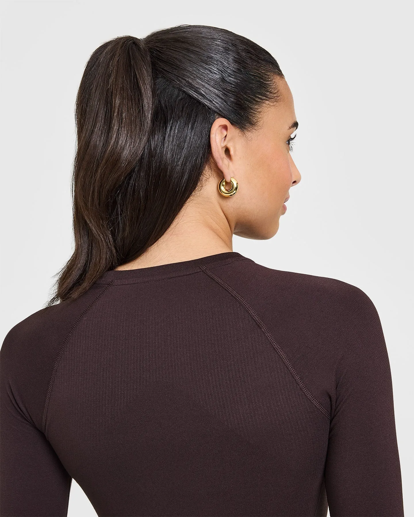 Go To Seamless Fitted Long Sleeve Top | Plum Brown sold by Oner Active product image thumbnail 5