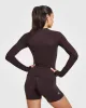 Go To Seamless Fitted Long Sleeve Top | Plum Brown sold by Oner Active