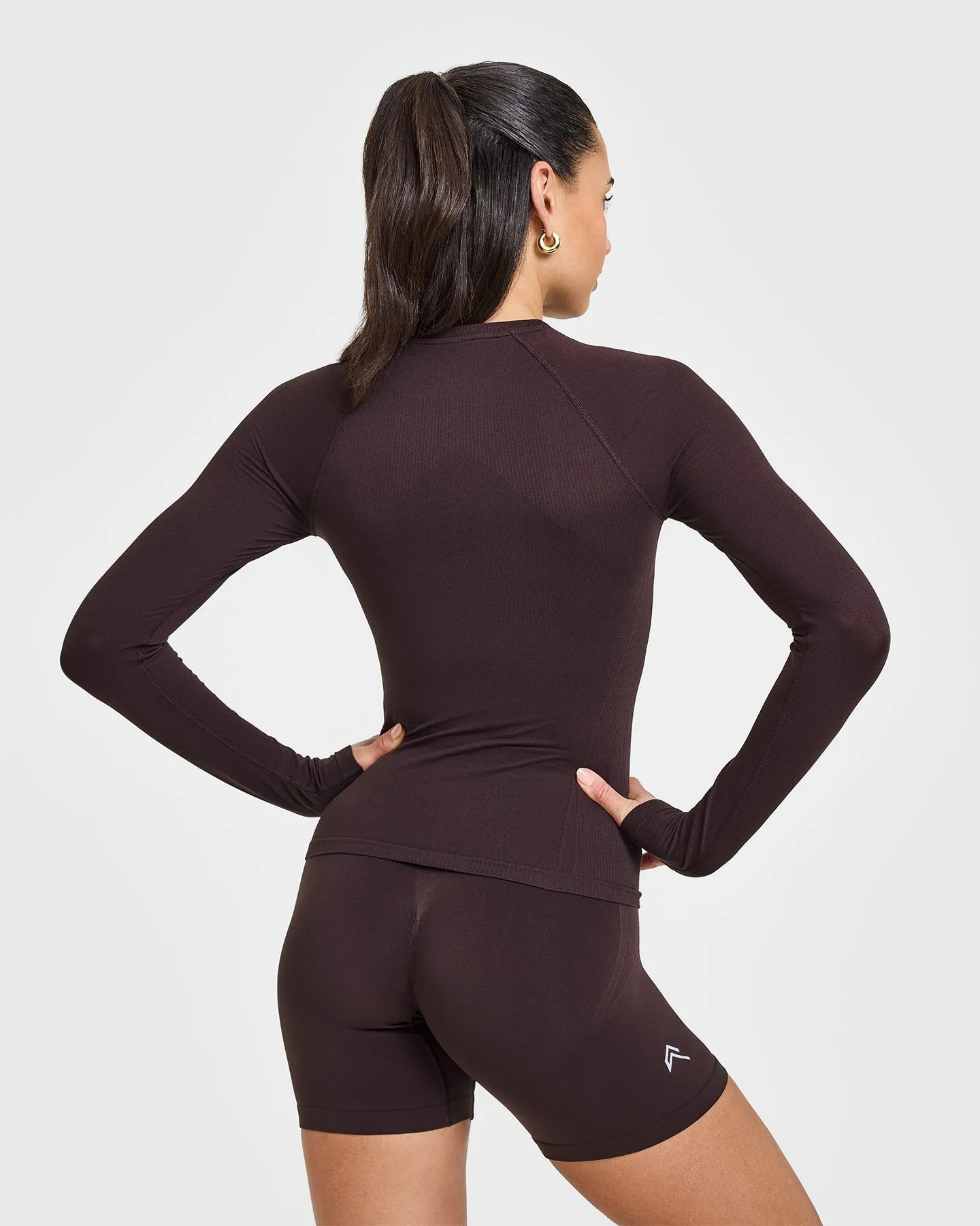Go To Seamless Fitted Long Sleeve Top | Plum Brown sold by Oner Active product image thumbnail 2