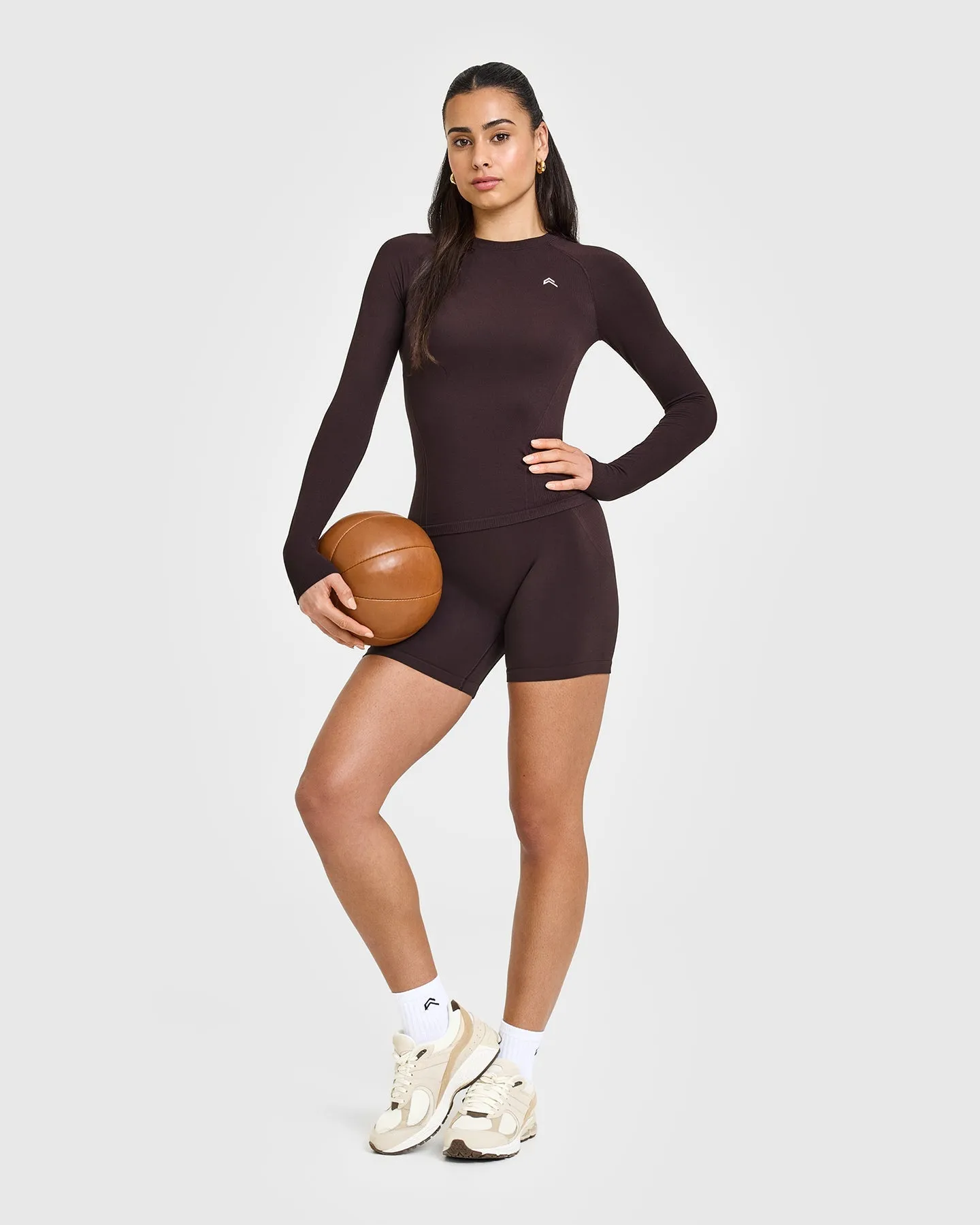 Go To Seamless Fitted Long Sleeve Top | Plum Brown sold by Oner Active product image thumbnail 3