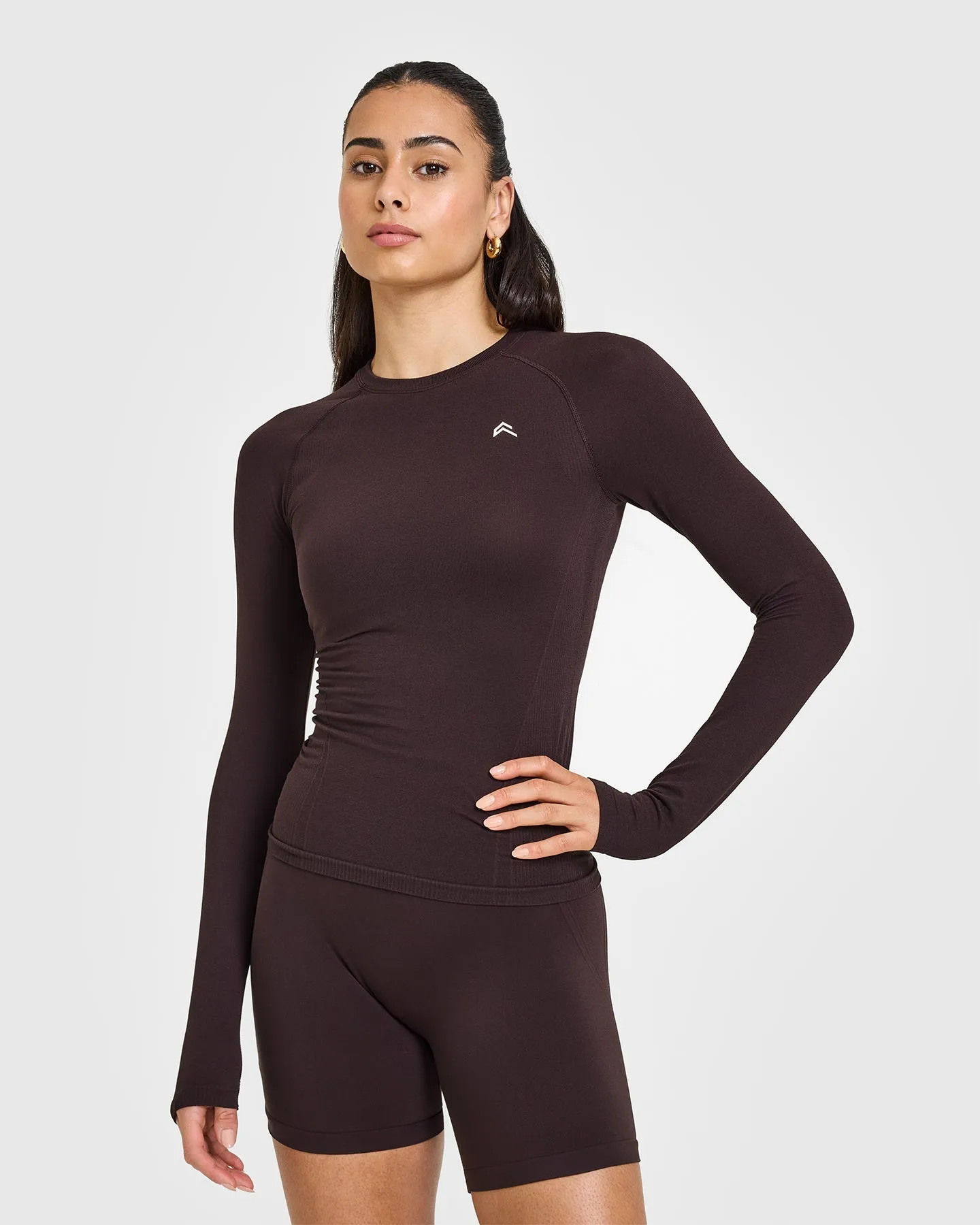 Go To Seamless Fitted Long Sleeve Top | Plum Brown sold by Oner Active