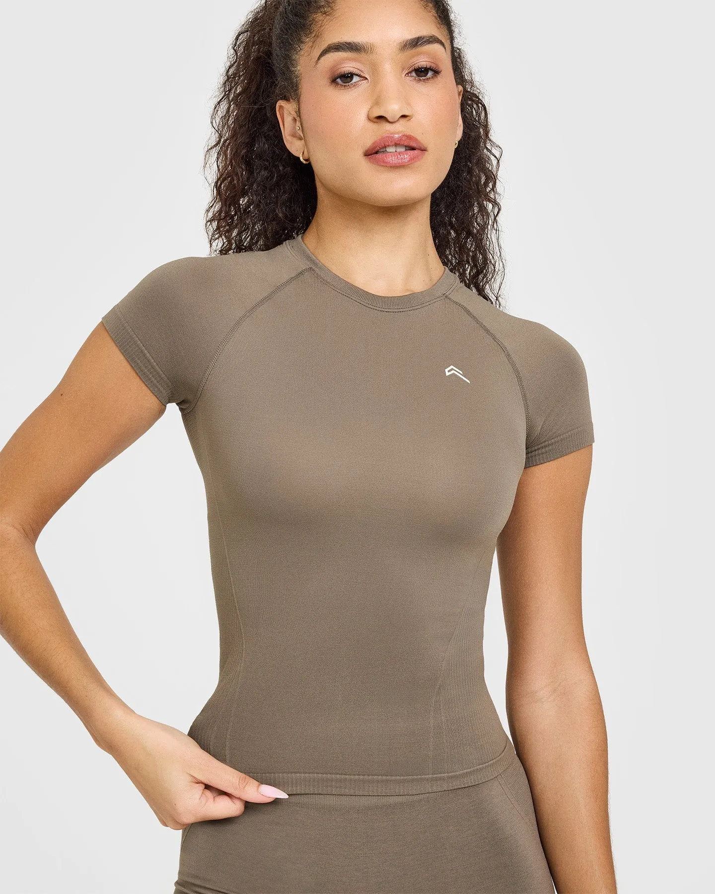 Go To Seamless Fitted Top | Moss Brown sold by Oner Active product image thumbnail 5