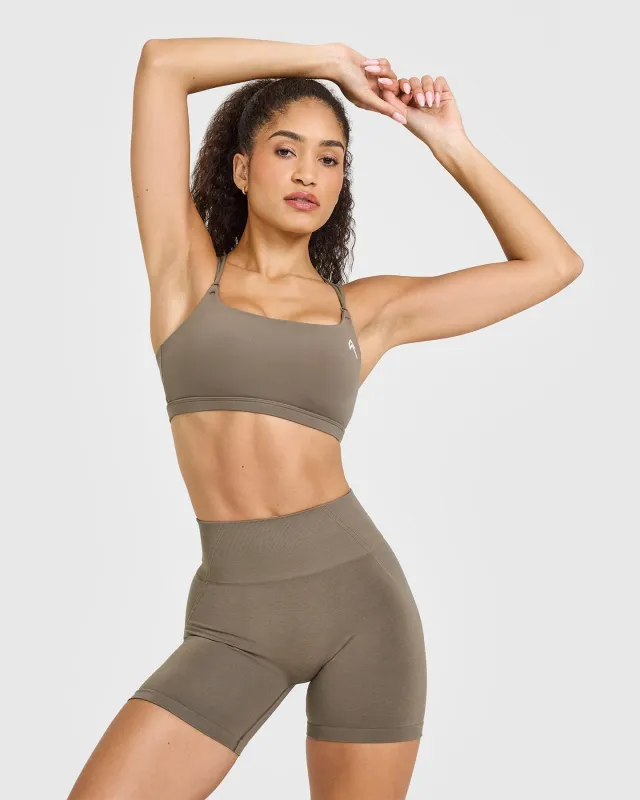 Everyday Cross Over Bralette | Moss Brown sold by Oner Active