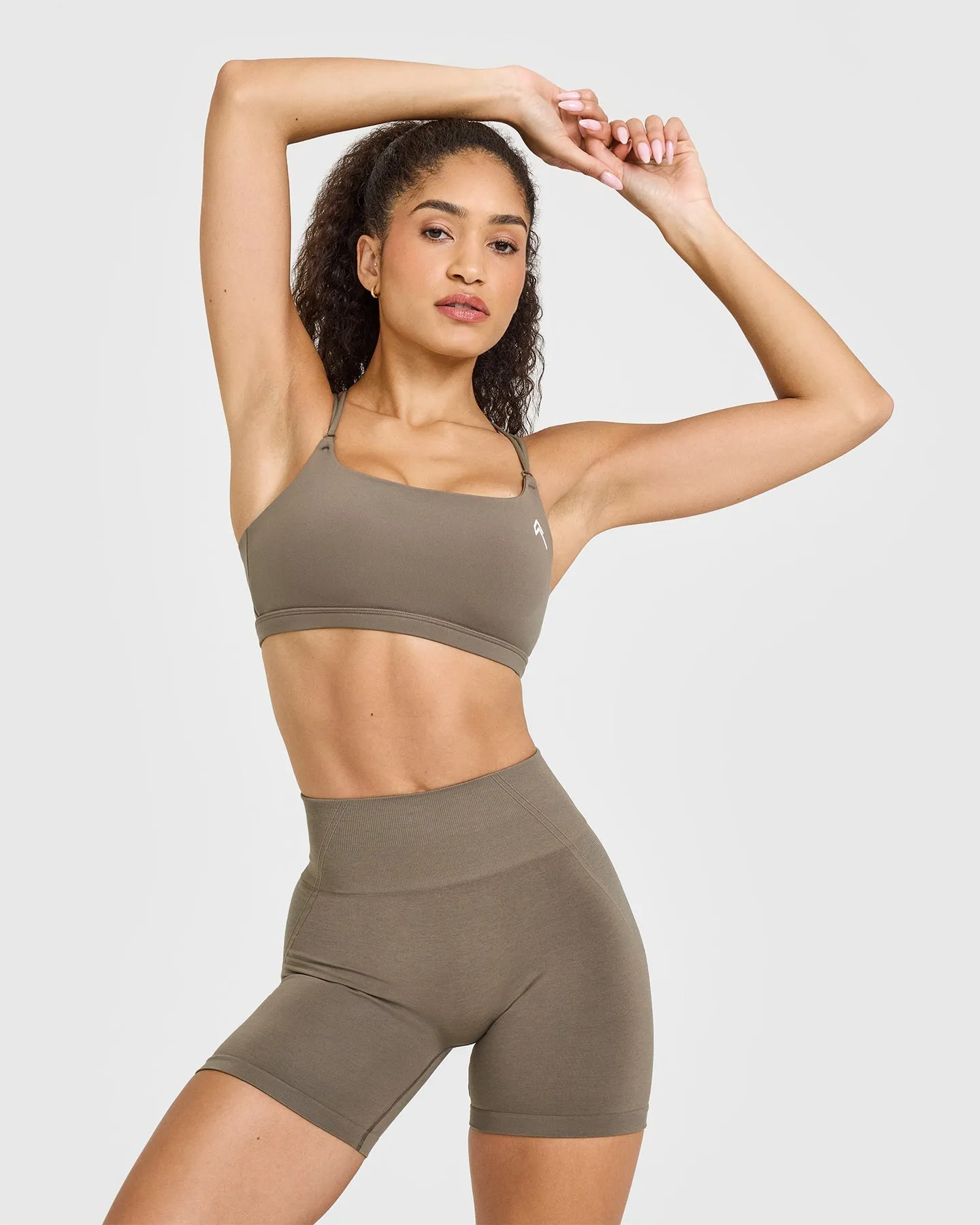 Everyday Cross Over Bralette | Moss Brown sold by Oner Active