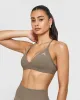 EasyLift™ Ultra Minimal V Neck Bralette | Moss Brown sold by Oner Active