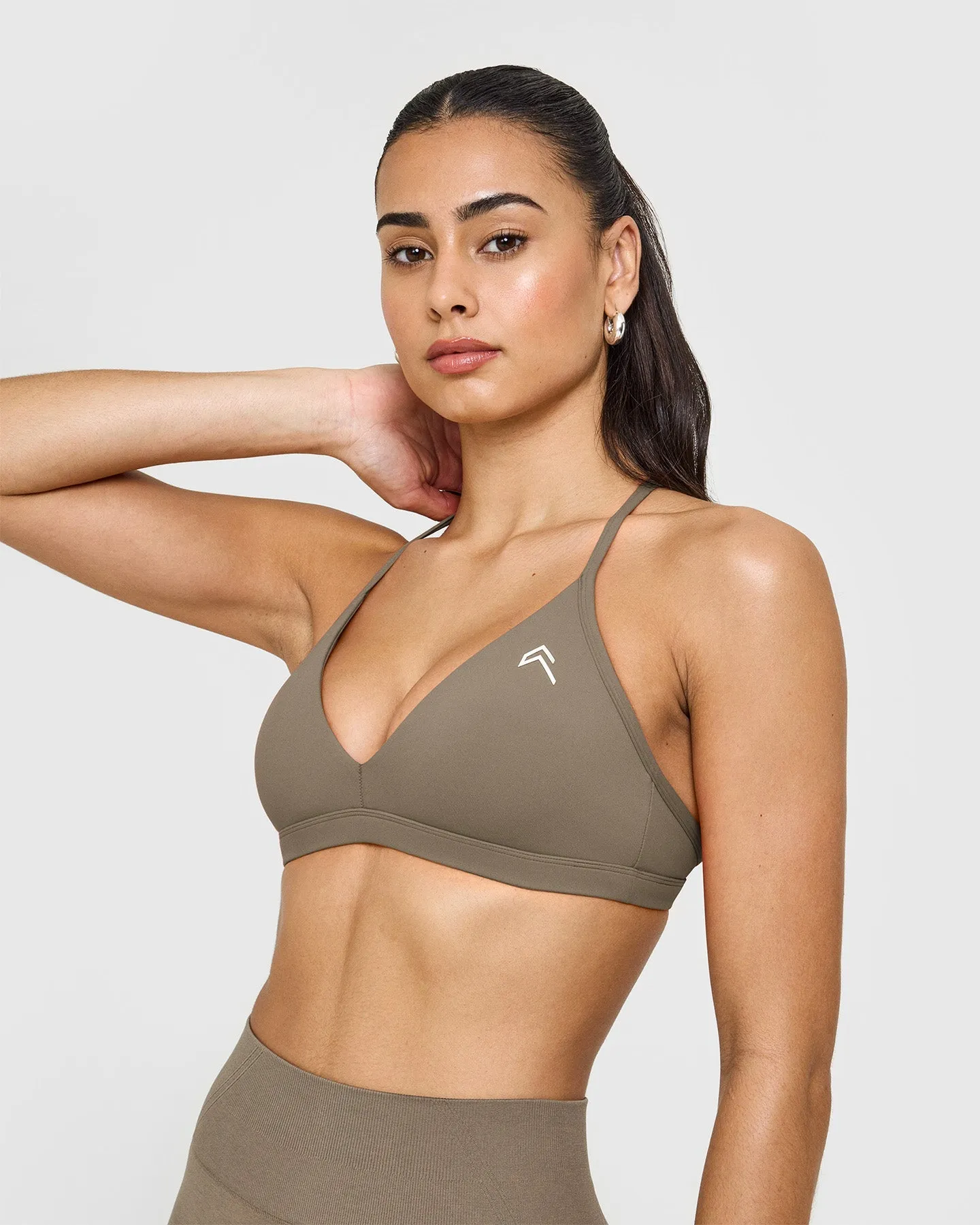 EasyLift™ Ultra Minimal V Neck Bralette | Moss Brown sold by Oner Active product image thumbnail 5