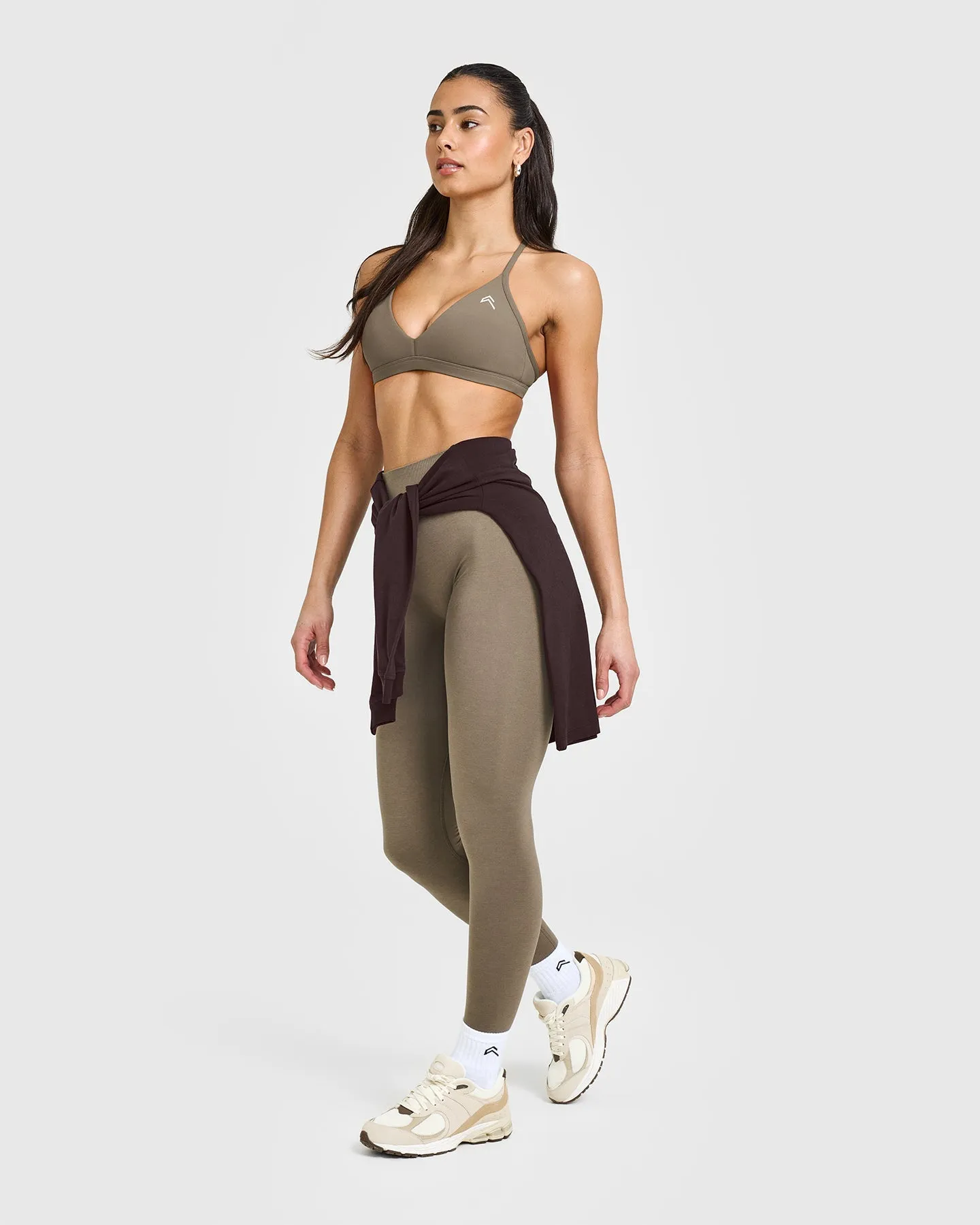 EasyLift™ Ultra Minimal V Neck Bralette | Moss Brown sold by Oner Active product image thumbnail 2