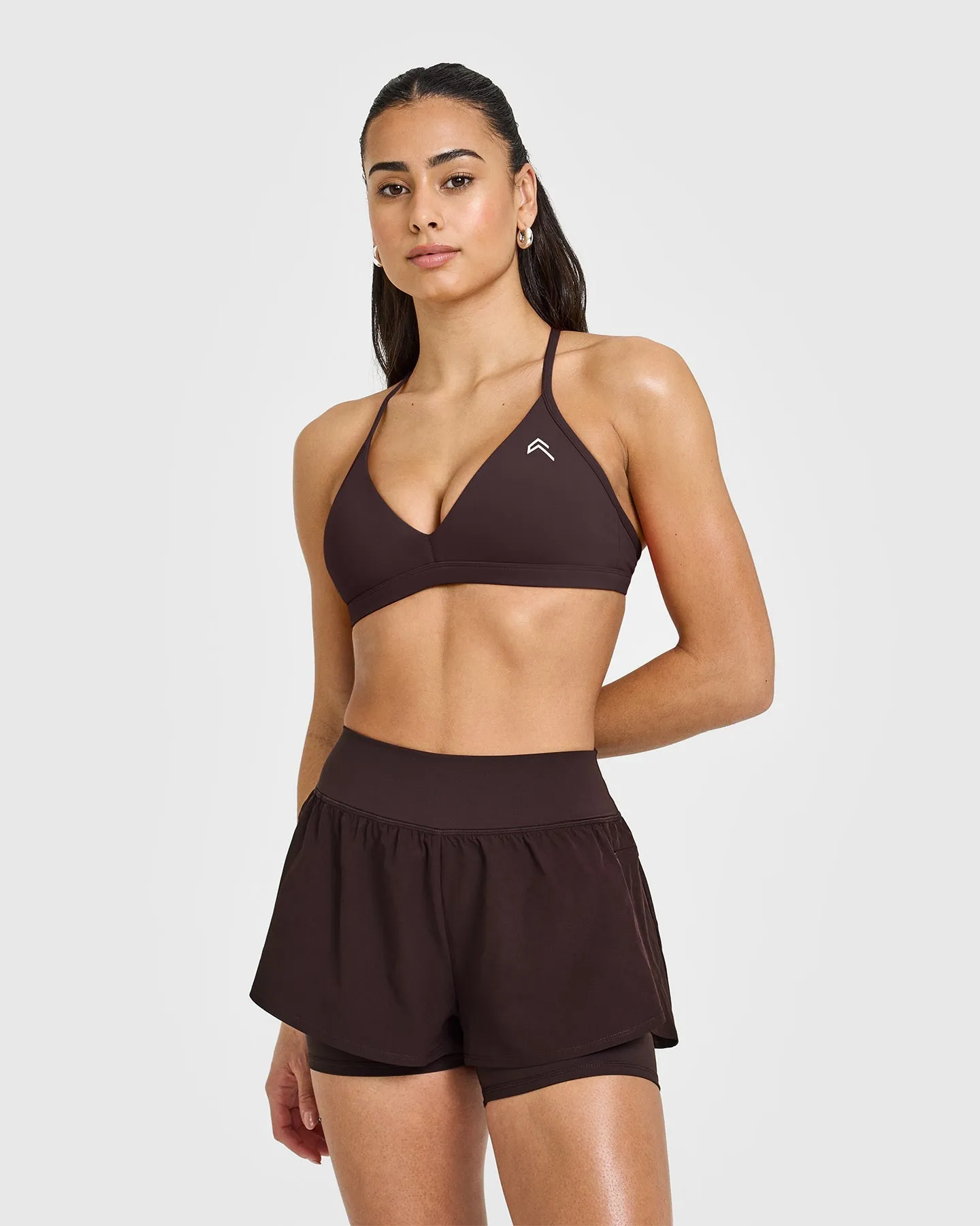 EasyLift™ Ultra Minimal V Neck Bralette | Plum Brown sold by Oner Active