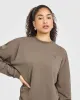 Classic Oversized Lightweight Long Sleeve Top | Moss Brown sold by Oner Active