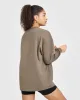 Classic Oversized Lightweight Long Sleeve Top | Moss Brown sold by Oner Active