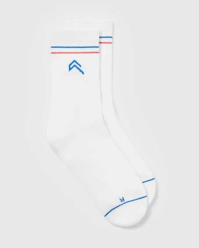 Icon Crew Socks 1 Pack | White/Sweet Red/Oasis Blue sold by Oner Active