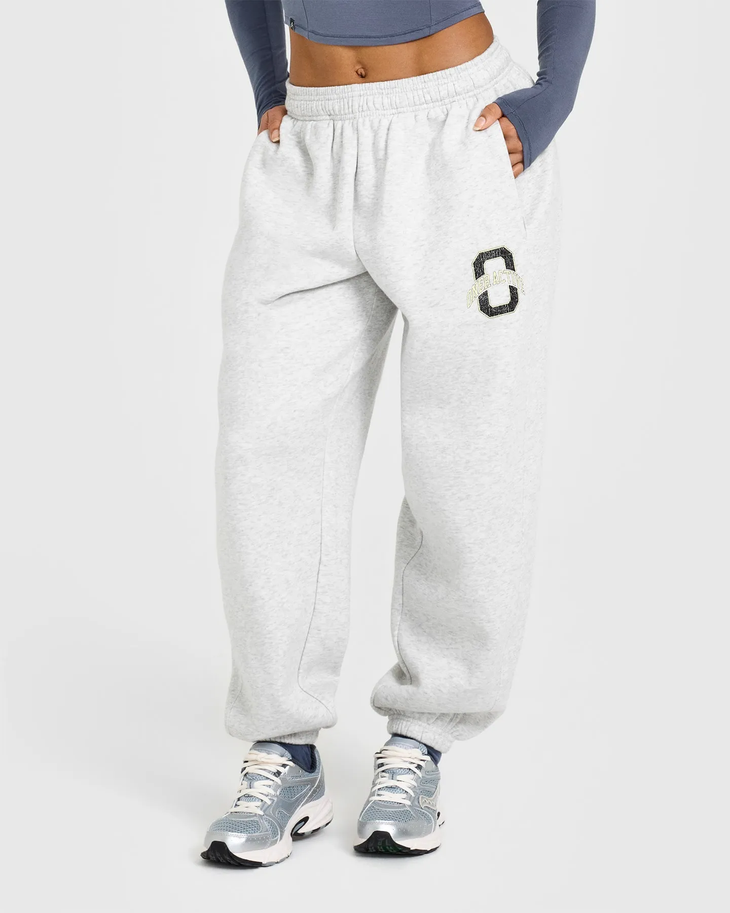 Foundations Joggers With Printed Graphic | Light Grey Marl sold by Oner Active