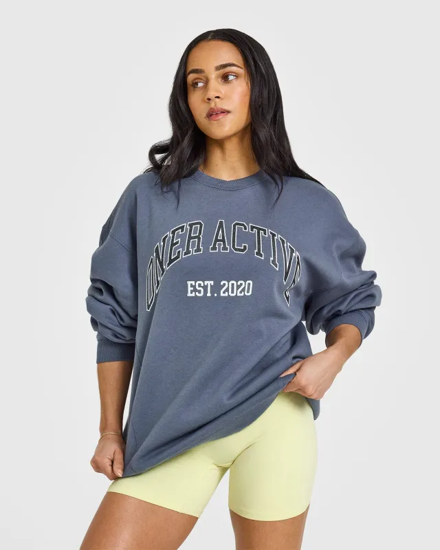 Foundations Oversized Sweatshirt With Large Printed Graphic | Granite Blue sold by Oner Active
