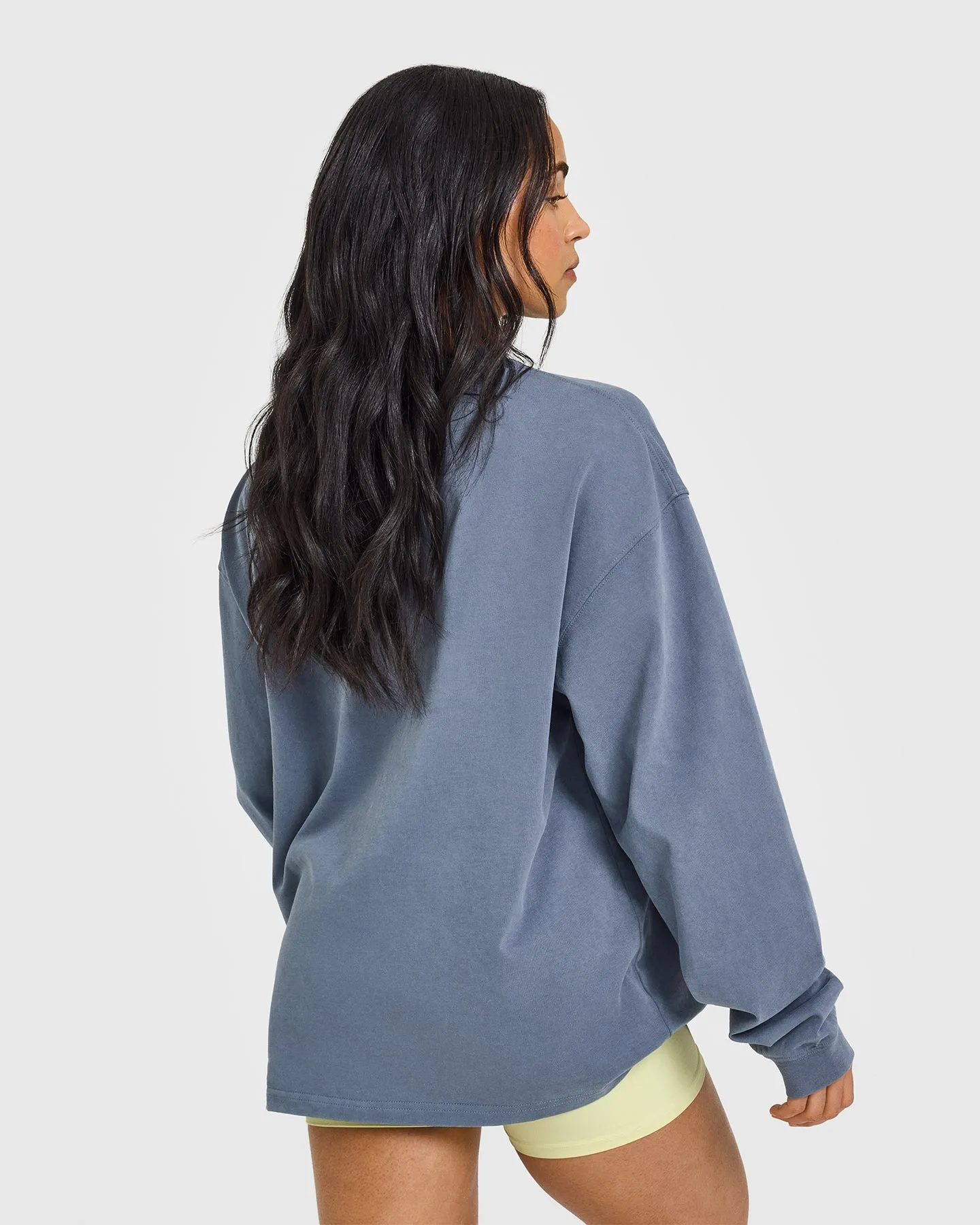 Oner Graphic Washed Long Sleeve Top | Granite Blue sold by Oner Active product image thumbnail 4