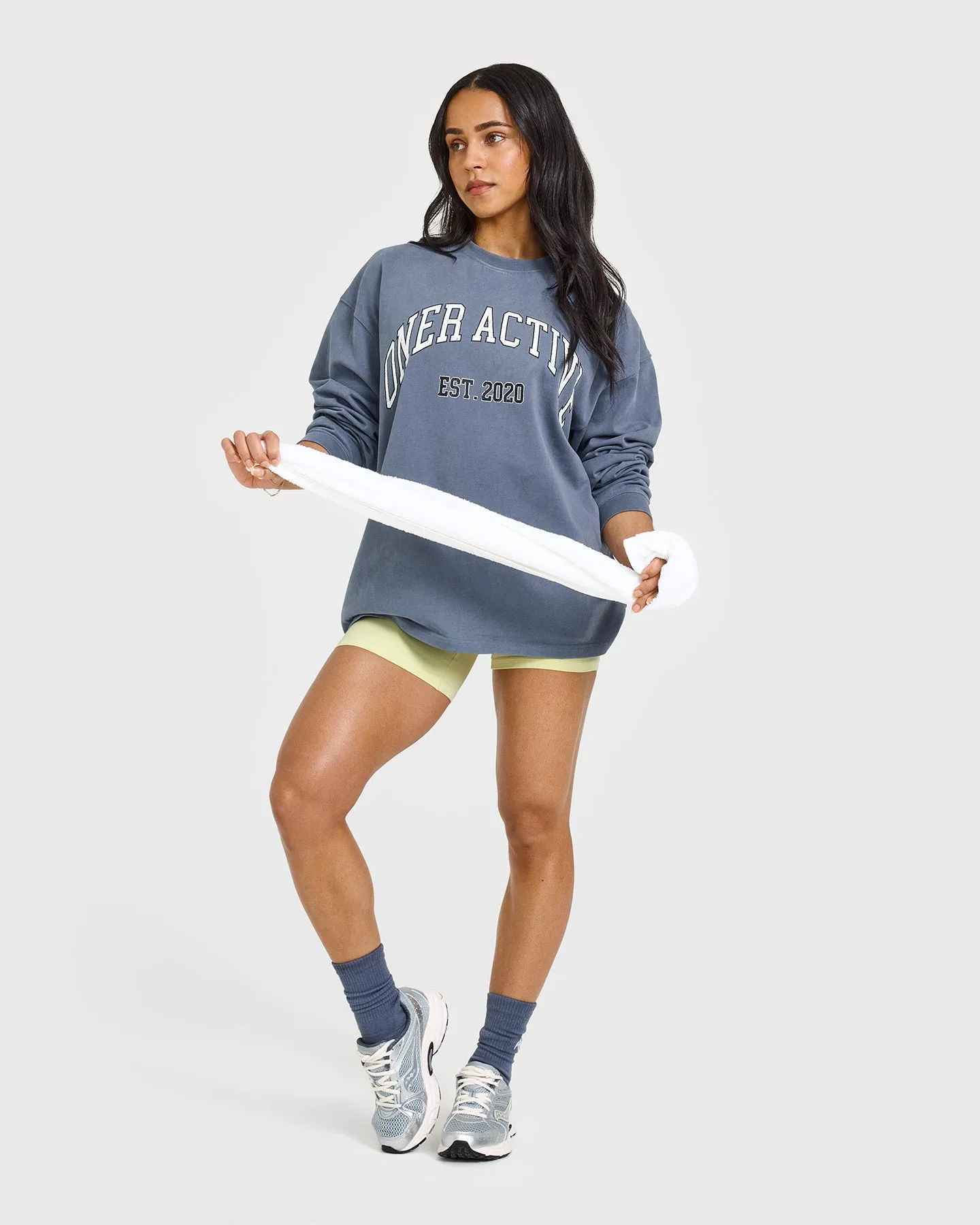 Oner Graphic Washed Long Sleeve Top | Granite Blue sold by Oner Active product image thumbnail 2