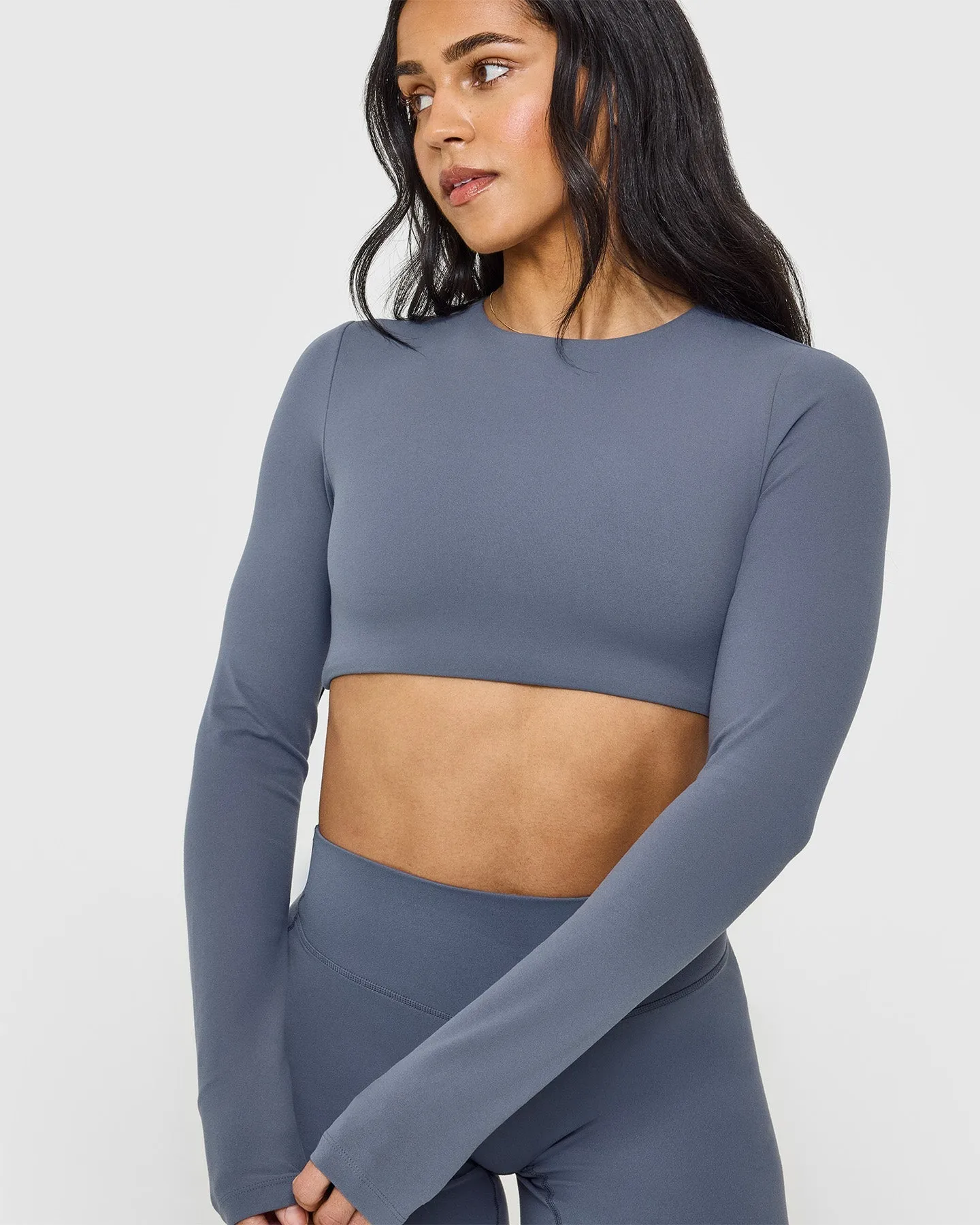 SoftMotion™ Long Sleeve Crop Top | Granite Blue sold by Oner Active product image thumbnail 5