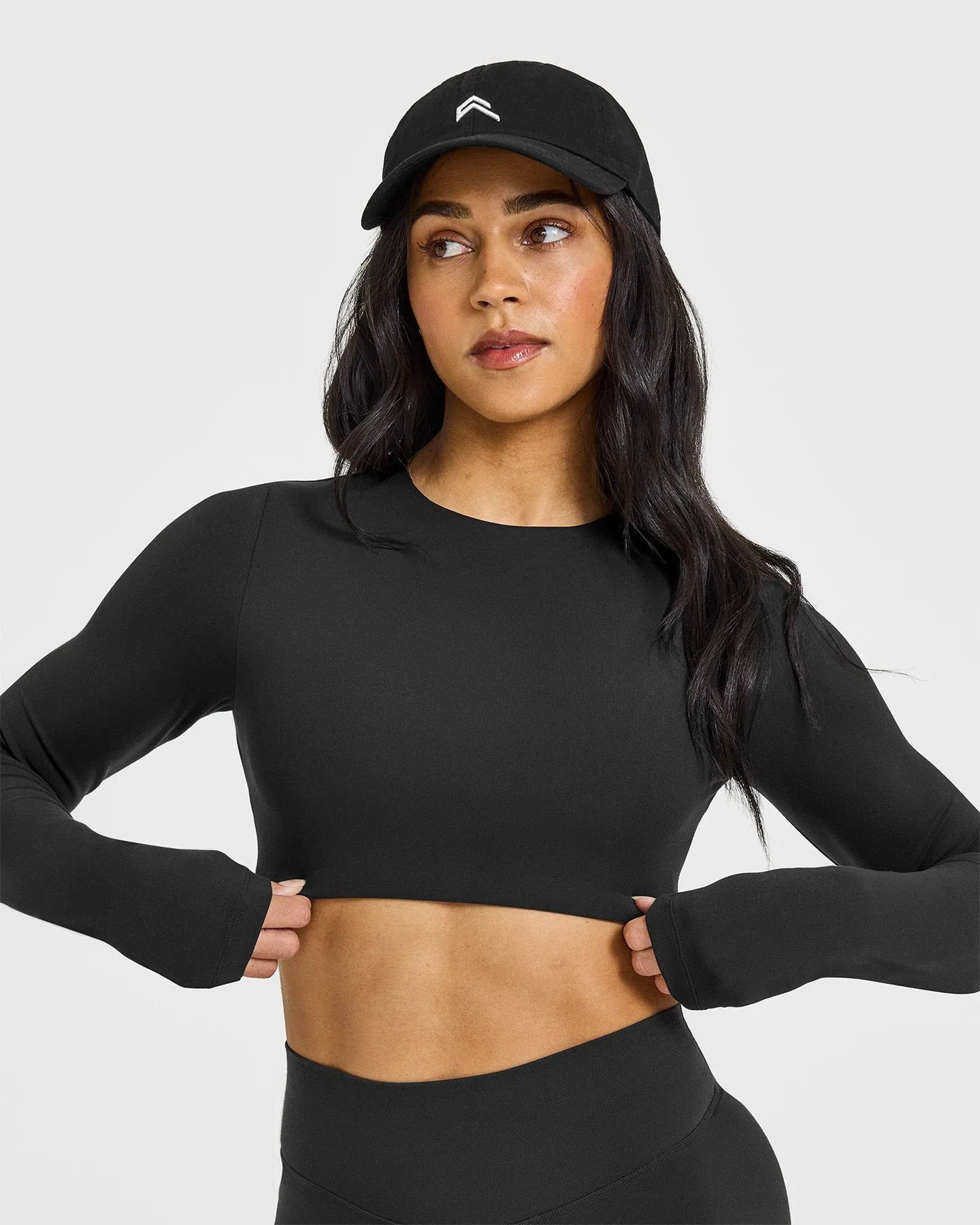SoftMotion™ Long Sleeve Crop Top | Soft Black sold by Oner Active product image thumbnail 4