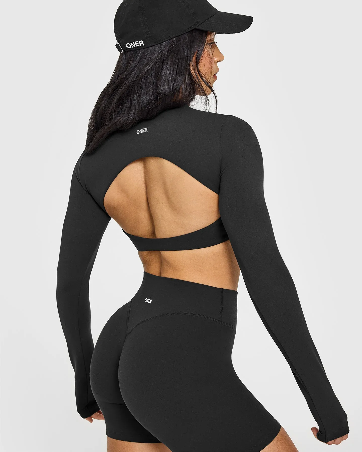 SoftMotion™ Long Sleeve Crop Top | Soft Black sold by Oner Active product image thumbnail 5