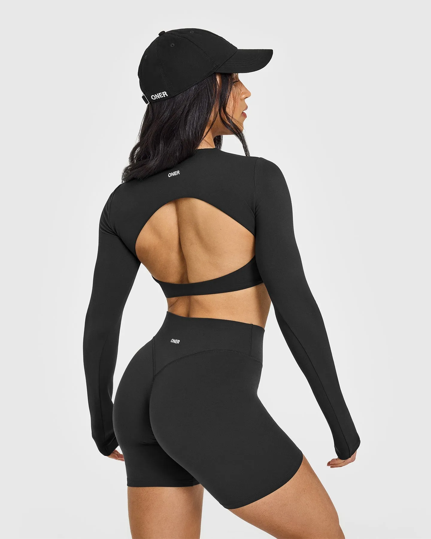 SoftMotion™ Long Sleeve Crop Top | Soft Black sold by Oner Active product image thumbnail 2