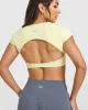 SoftMotion™ Short Sleeve Crop Top | Pastel Yellow sold by Oner Active