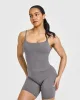 SoftMotion™ Strappy Mid Vest with Built in Bra Shelf | Ash Grey sold by Oner Active