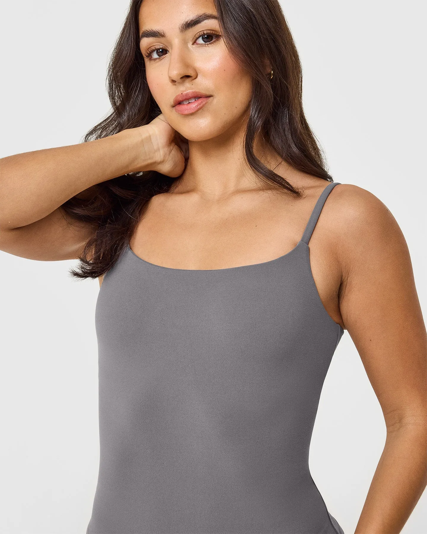 SoftMotion™ Strappy Vest with Built in Bra Shelf | Ash Grey sold by Oner Active product image thumbnail 4