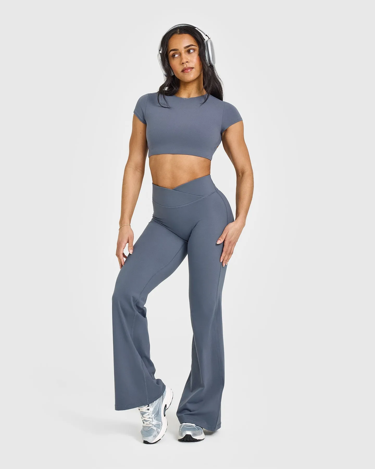 Unified Wrap Flared Bottoms | Granite Blue sold by Oner Active product image thumbnail 3