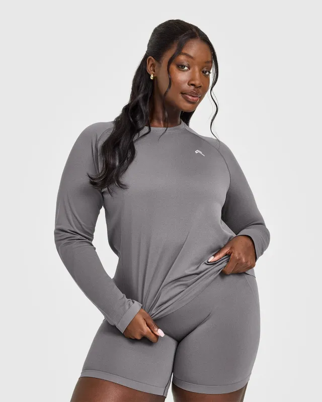 Go To Seamless Loose Long Sleeve Top | Ash Grey sold by Oner Active