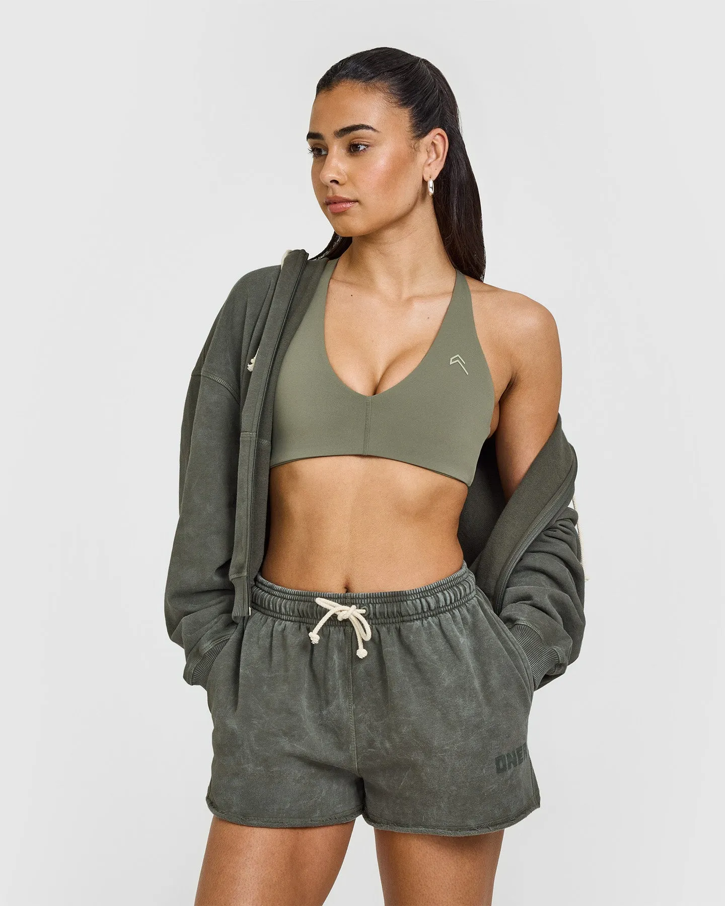 Raw Lounge Oversized Shorts | Washed Dark Khaki sold by Oner Active product image thumbnail 5