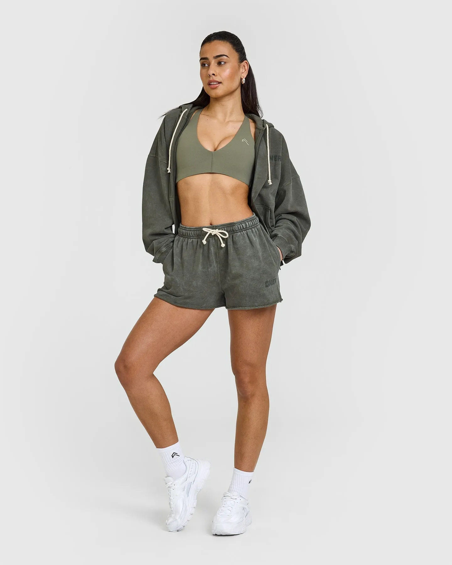 Raw Lounge Oversized Shorts | Washed Dark Khaki sold by Oner Active product image thumbnail 3