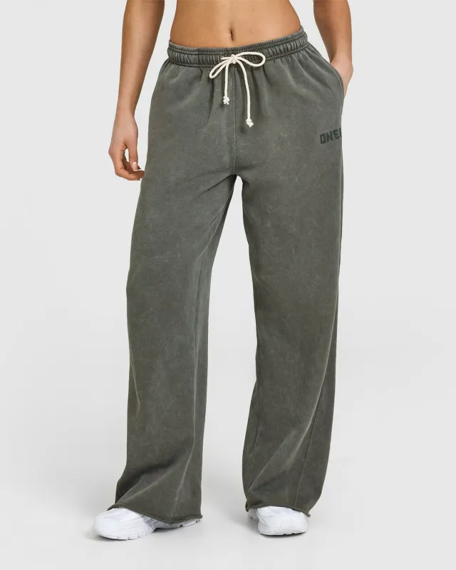 Raw Lounge Wide Leg Joggers | Washed Dark Khaki sold by Oner Active