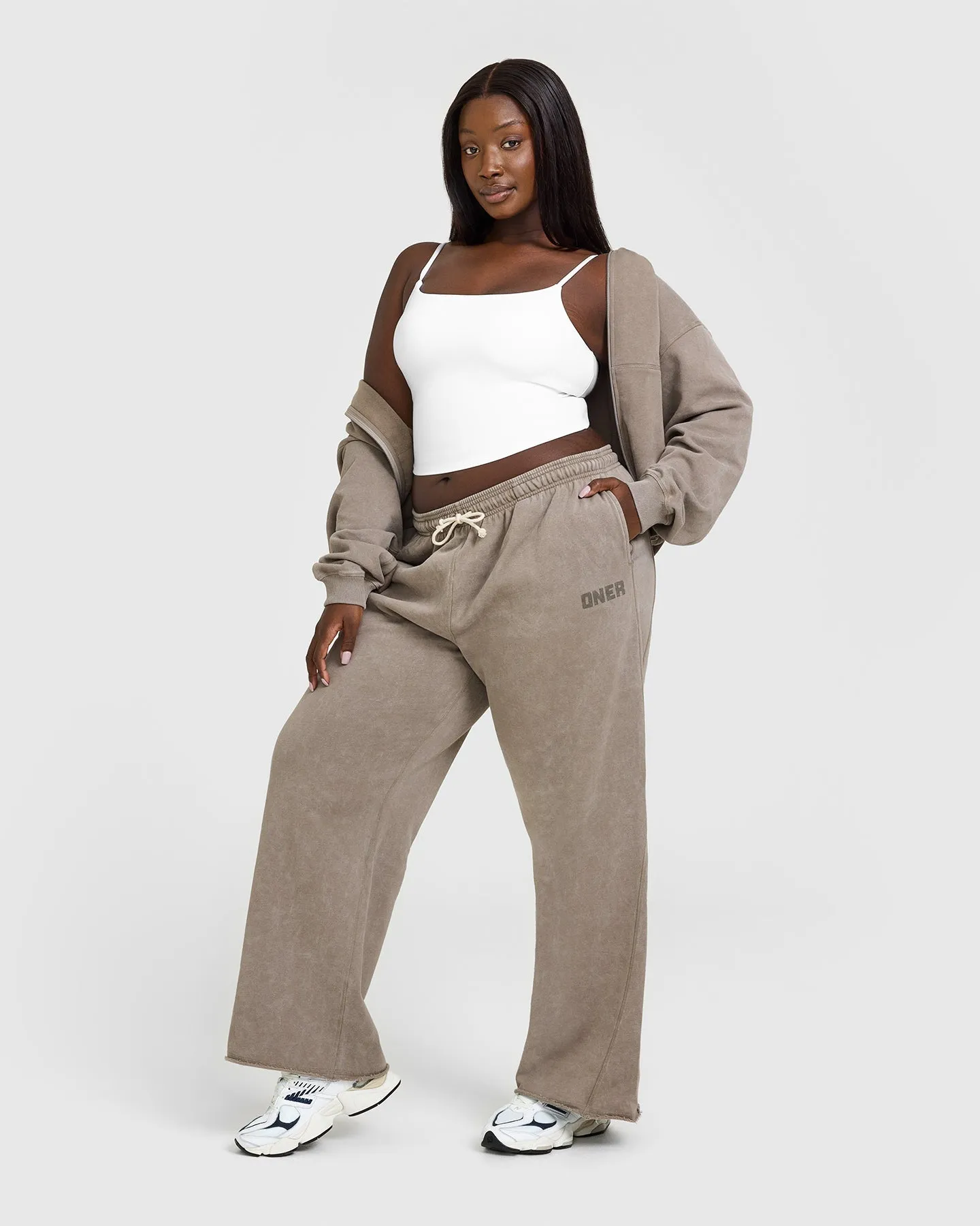Raw Lounge Wide Leg Joggers | Washed Warm Sand sold by Oner Active product image thumbnail 3